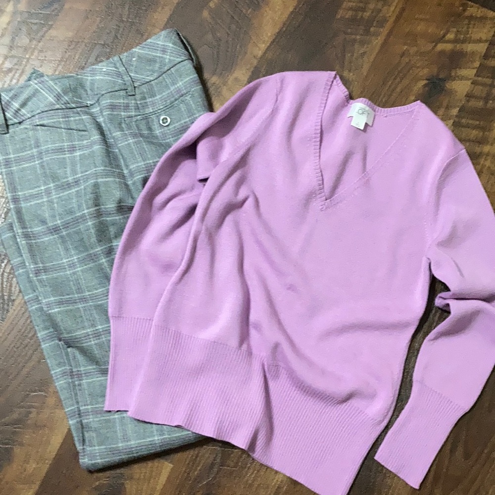 Loft women’s lined dress pants and sweater set
